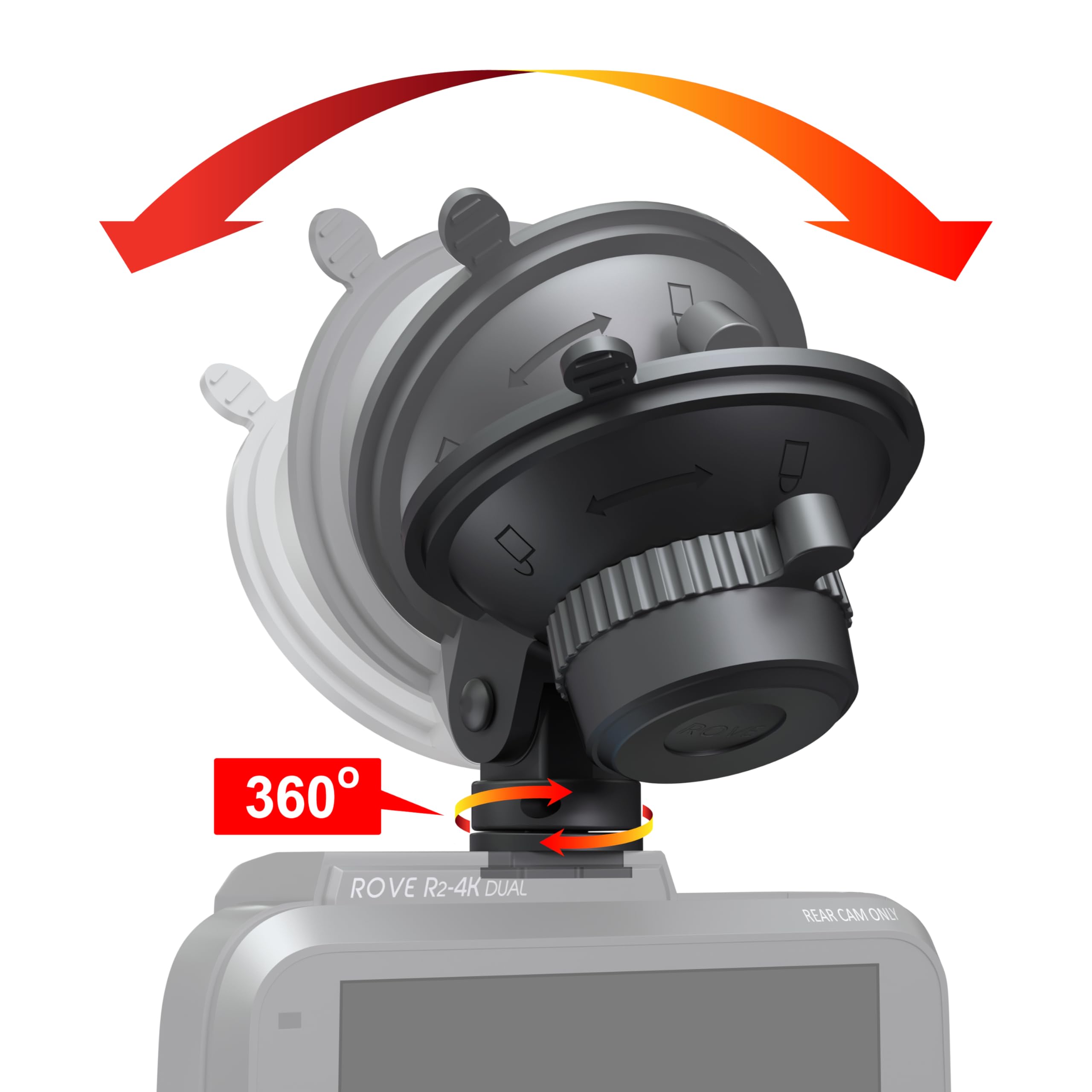 Rove Suction Cup Mount For R2 4K, R2 4K Pro And R2 4K Dual Dash Cam Models